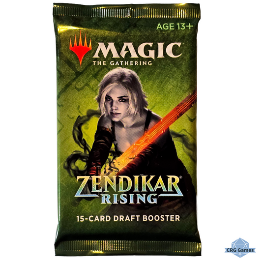 MAGIC: THE GATHERING Zendikar Rising 15-card draft booster pack with a character illustration on a