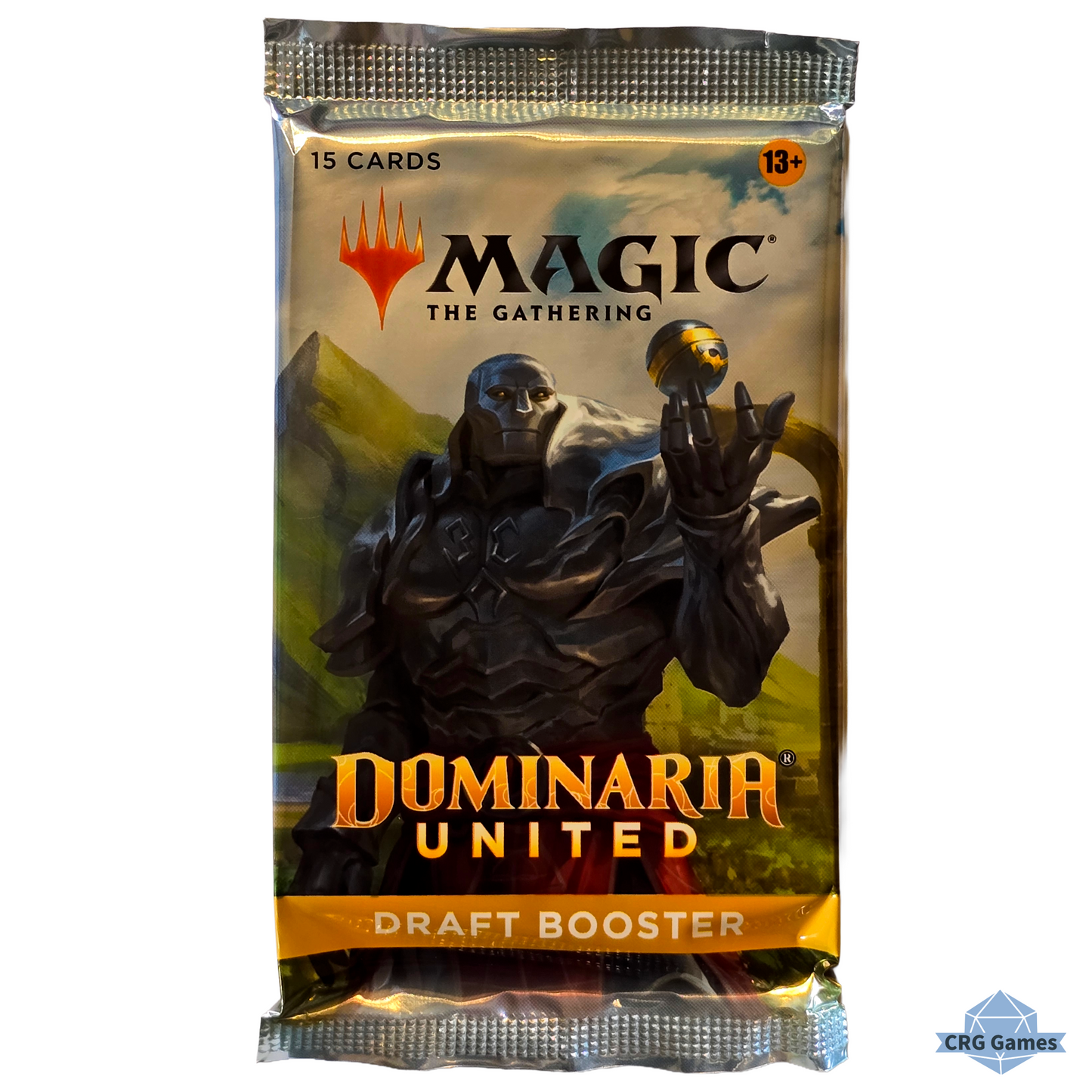 MAGIC: THE GATHERING Dominaria United draft booster pack with a character holding a sphere on a