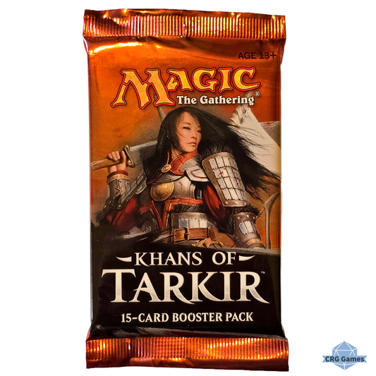 Card game booster pack for 'Magic: The Gathering - Khans of Tarkir' with Narset illustration on