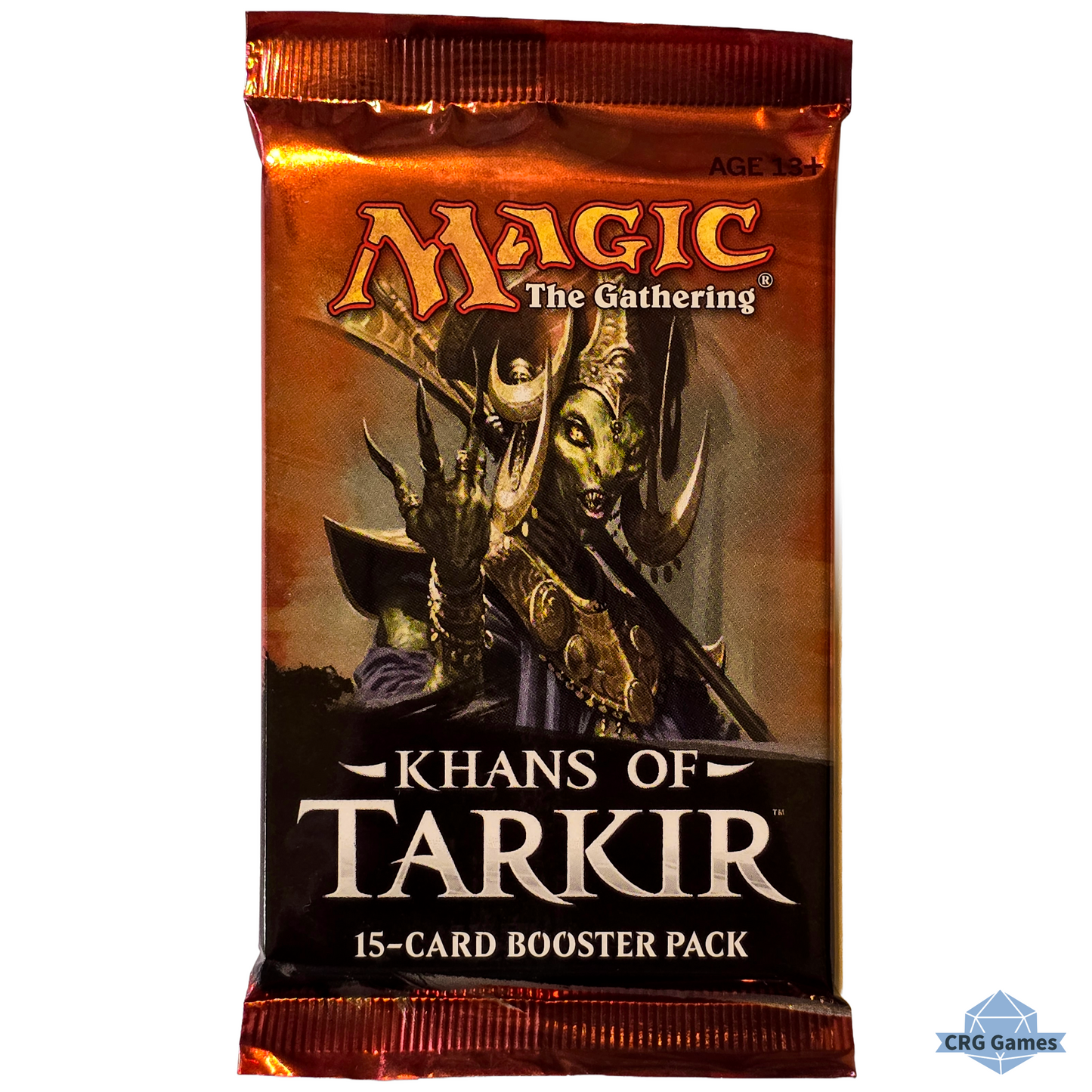 booster pack of 'Khans of Tarkir' from 'Magic: The Gathering' on a white background