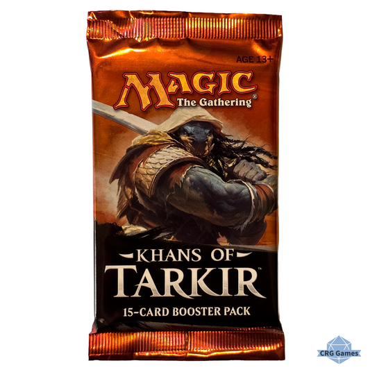 Khans of Tarkir booster pack for Magic: The Gathering on a white background