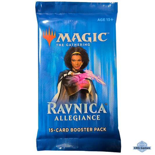 MAGIC: THE GATHERING Ravnica Allegiance booster pack with character on blue background