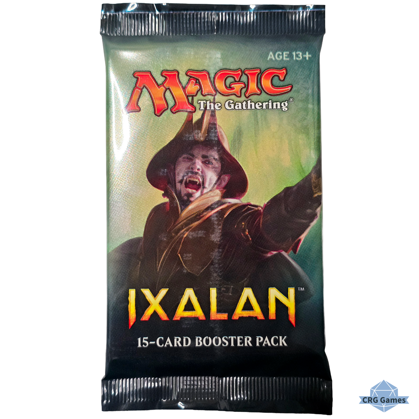 Ixalan 15-card booster pack for Magic: The Gathering on a white background