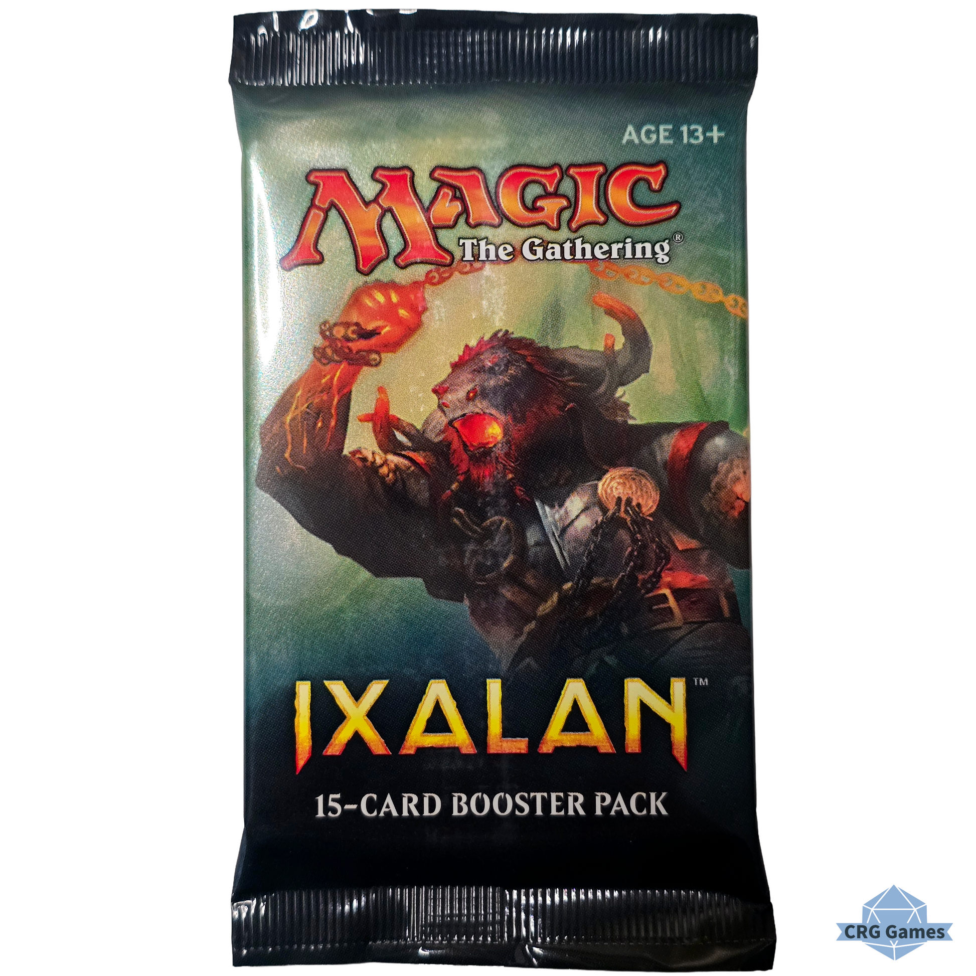 Ixalan 15-card booster pack for Magic: The Gathering on a white background