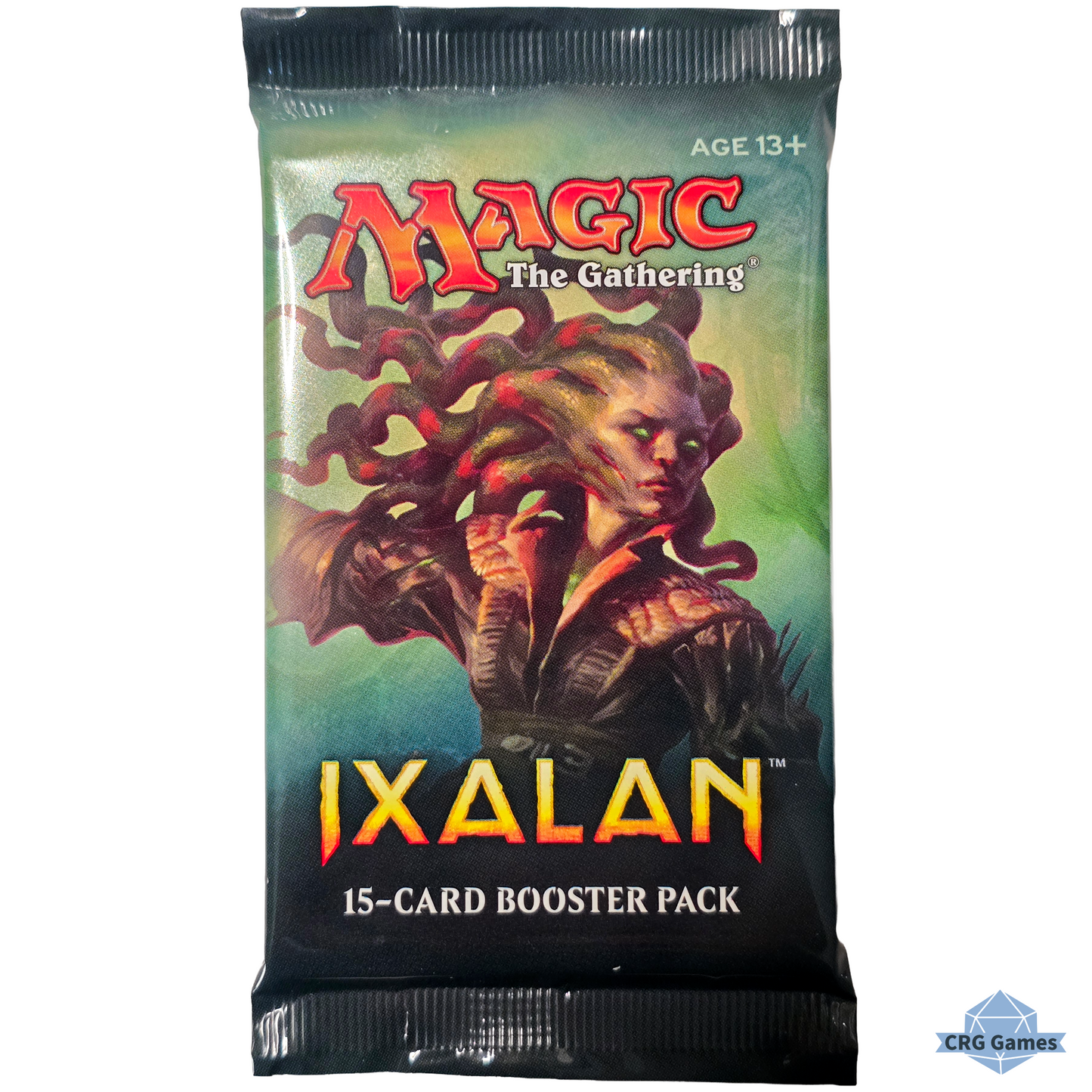Ixalan 15-card booster pack for Magic: The Gathering on a white background