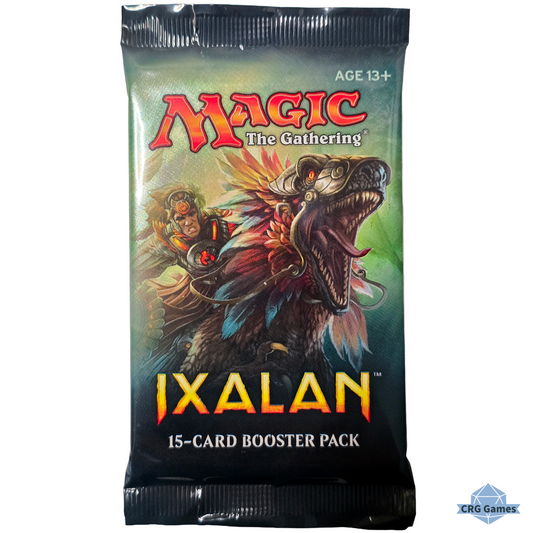 Ixalan 15-card booster pack for Magic: The Gathering on a white background