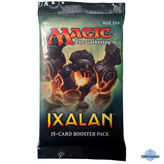 Ixalan booster pack for Magic: The Gathering on a white background